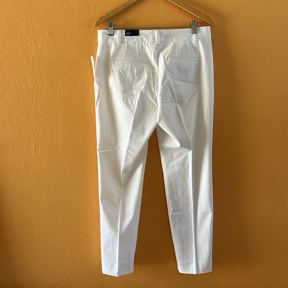 NWT CROWN & IVY WOMENS CARY STRETCHY SLACKS WHITE SIZE 10 - Picture 4 of 13